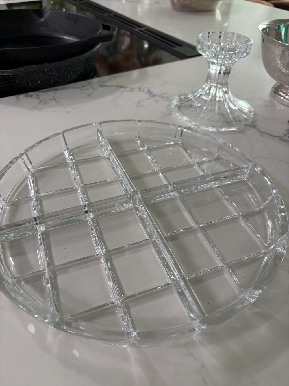 Toscany crystal collection vintage Divided Serving Tray - Grid Design